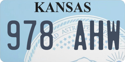 KS license plate 978AHW