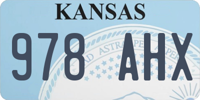 KS license plate 978AHX