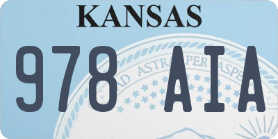 KS license plate 978AIA