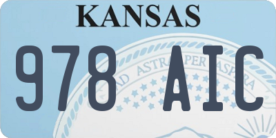 KS license plate 978AIC