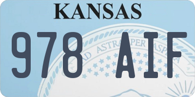 KS license plate 978AIF