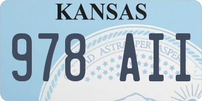 KS license plate 978AII