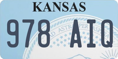 KS license plate 978AIQ