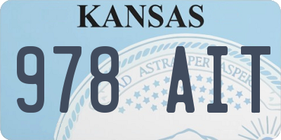 KS license plate 978AIT