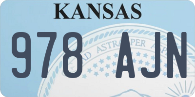 KS license plate 978AJN