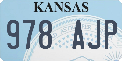 KS license plate 978AJP