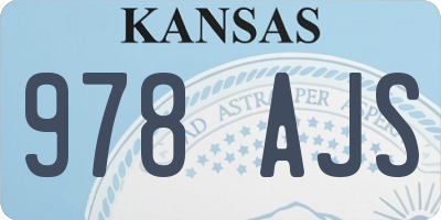 KS license plate 978AJS