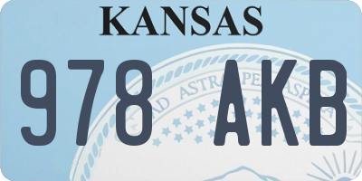 KS license plate 978AKB