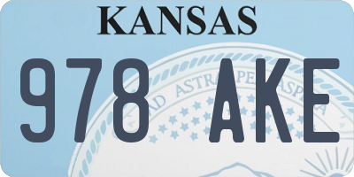 KS license plate 978AKE