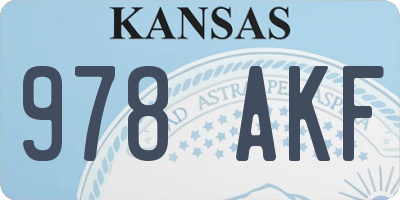 KS license plate 978AKF