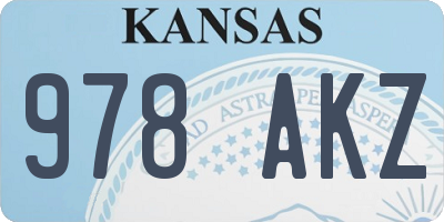 KS license plate 978AKZ