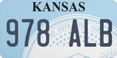 KS license plate 978ALB