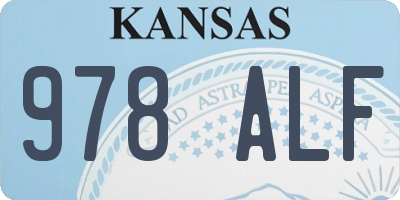 KS license plate 978ALF