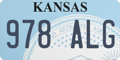 KS license plate 978ALG