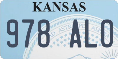 KS license plate 978ALO