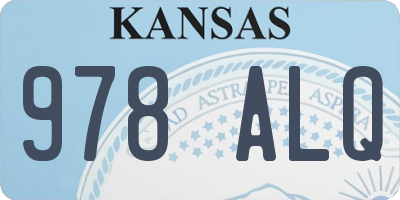 KS license plate 978ALQ