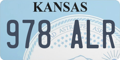 KS license plate 978ALR