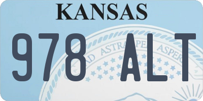 KS license plate 978ALT