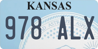 KS license plate 978ALX
