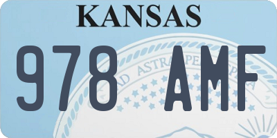 KS license plate 978AMF