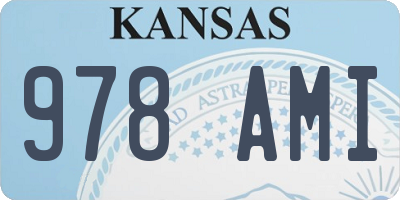 KS license plate 978AMI