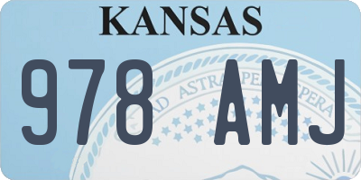 KS license plate 978AMJ