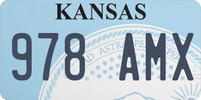 KS license plate 978AMX