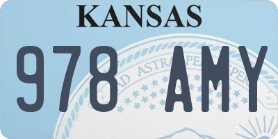 KS license plate 978AMY