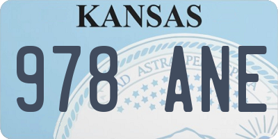 KS license plate 978ANE