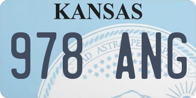 KS license plate 978ANG