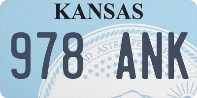 KS license plate 978ANK