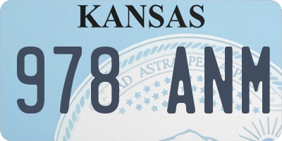 KS license plate 978ANM