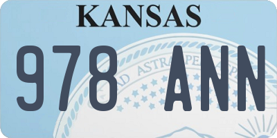 KS license plate 978ANN