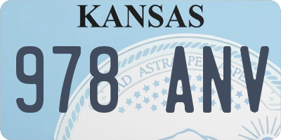 KS license plate 978ANV