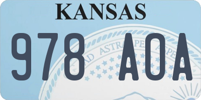 KS license plate 978AOA