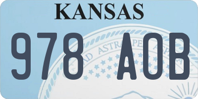 KS license plate 978AOB