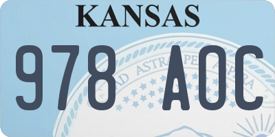 KS license plate 978AOC