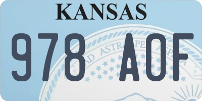 KS license plate 978AOF