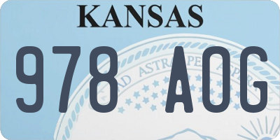 KS license plate 978AOG
