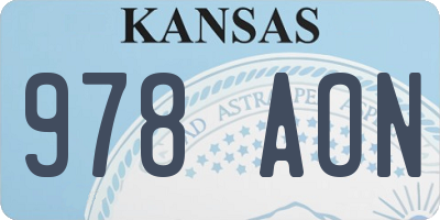KS license plate 978AON