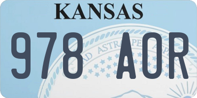 KS license plate 978AOR