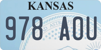 KS license plate 978AOU