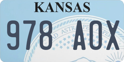 KS license plate 978AOX