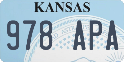 KS license plate 978APA
