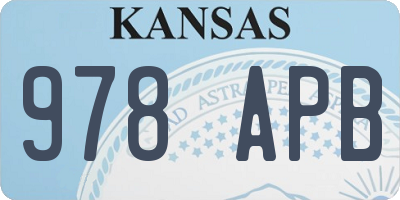 KS license plate 978APB