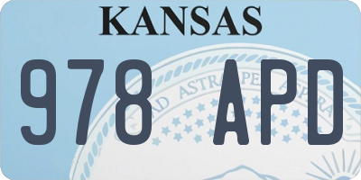 KS license plate 978APD