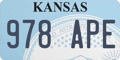 KS license plate 978APE