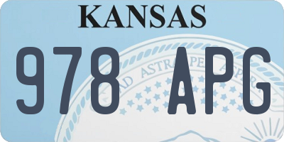 KS license plate 978APG