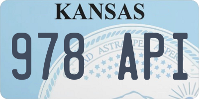 KS license plate 978API