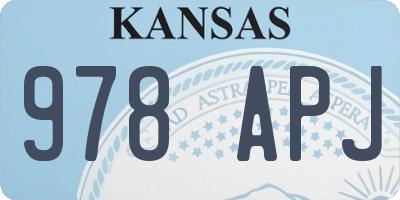 KS license plate 978APJ